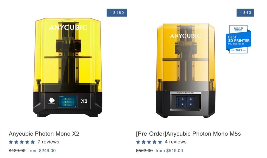 AnyCubic 3D printers